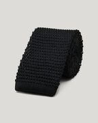 Knitted Silk Tie, Black, hi-res